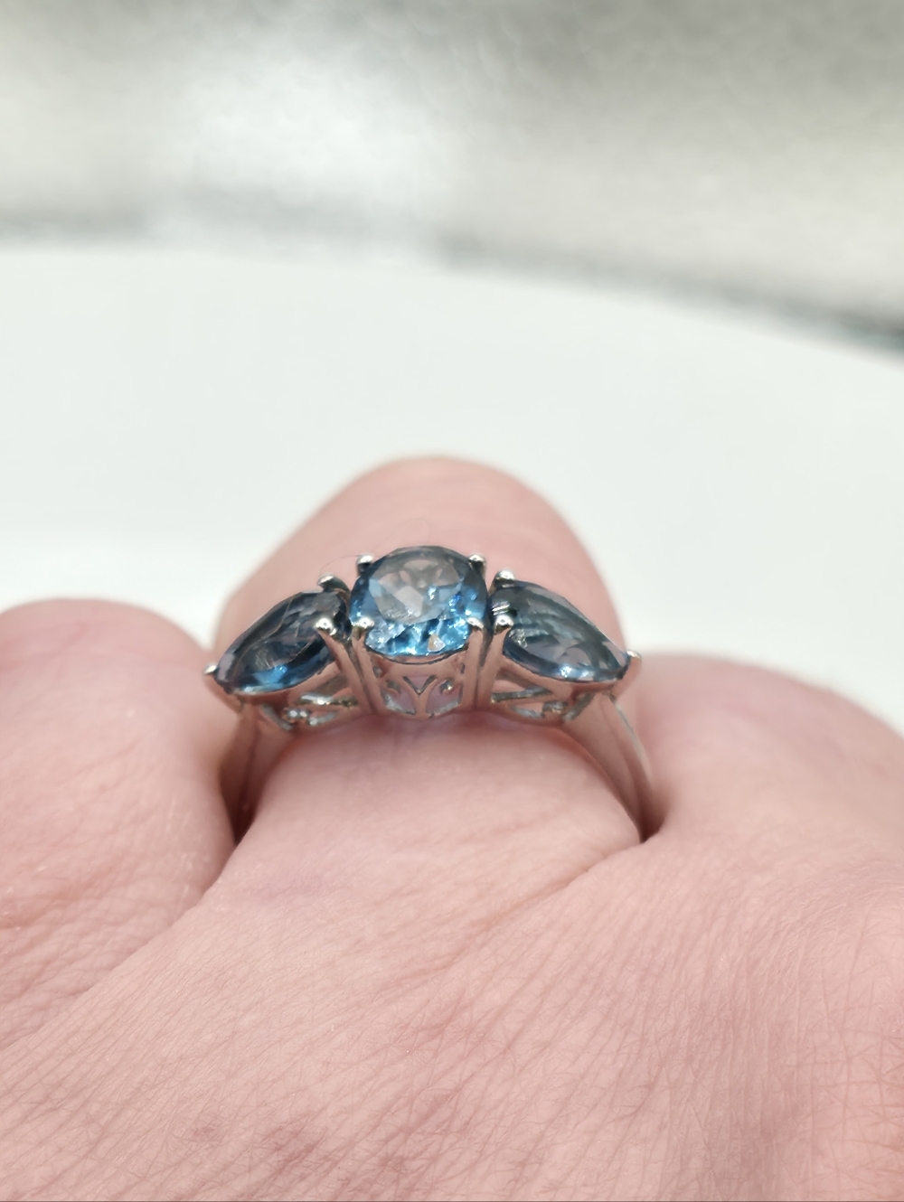 Splendid London Blue Topaz Trilogy Ring - Picture 6 of 8